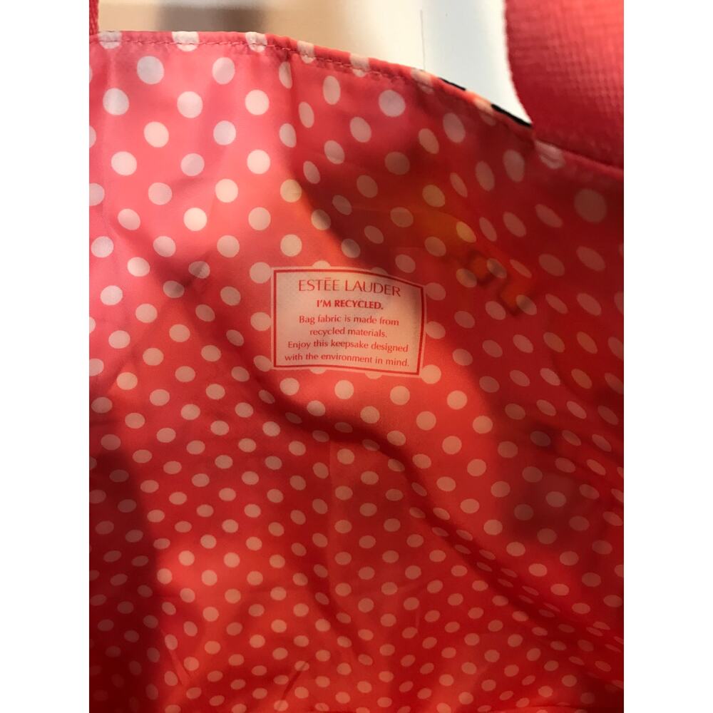Estée Lauder Pink Comic Style Canvas Tote. EUC - Picture 4 of 5